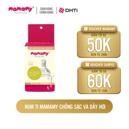Thumbnail Núm ti cao cấp Mamamy chống sặc và đầy hơi silicon bảo vệ hệ tiêu hóa cho bé 3 size cho trẻ sơ sinh tới 6 tháng 2