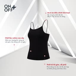 Thumbnail Áo hai dây nữ ONOFF chất liệu Cotton mềm mại, thấm hút mồ hôi tốt - 16IM24S019 4