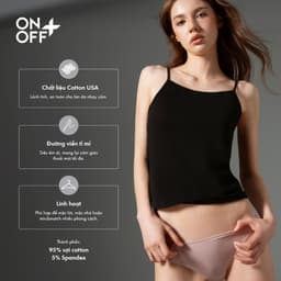 Thumbnail Áo hai dây nữ ONOFF chất liệu Cotton mềm mại, thấm hút mồ hôi tốt - 16IM24S019 3