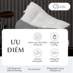 Thumbnail Gối công thái học Dofia chống đau mỏi cổ vai gáy Dofia sợi bông 3d êm ái DF-P001A 4