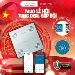 Thumbnail Cân sức khỏe điện tử Samono SW-BS01 màn hình LED, 4 cảm biến, đo 15 chỉ số, kết nối bluetooth, ứng dụng note 1