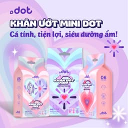 Thumbnail Lốc 6 gói khăn ướt mini Dot 10 tờ không mùi, khăn giấy ướt nhỏ gọn tiện lợi 1