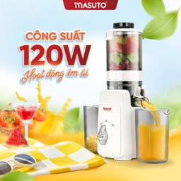 Thumbnail Máy Ép Chậm Thế Hệ Mới 120W Masuto Msjuice Ép Nguyên Quả Kiệt Bã Ép Cần Tây, Cà Rốt Detox, Làm Kem Trái Cây 4