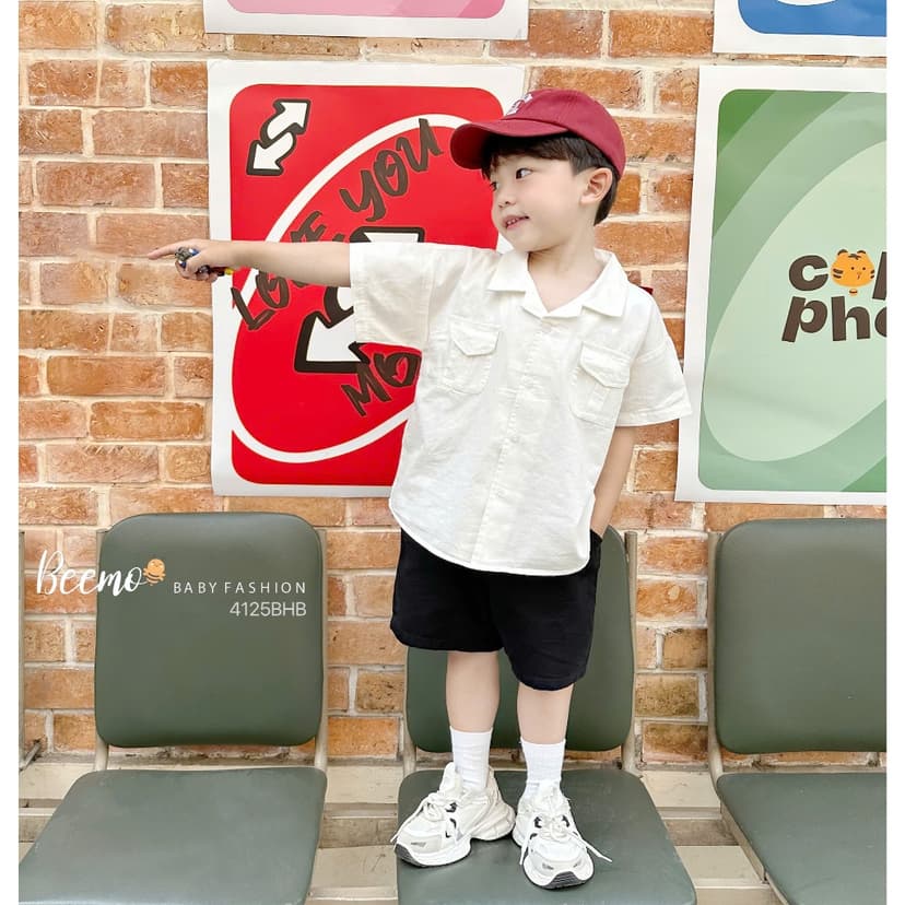 Ảnh Set sơ mi phối túi ngực Chất liệu thô hàn cao cấp kết hợp kaki thoáng khí B611 2