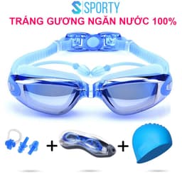 Thumbnail Kính bơi tráng gương SPORTY 1940 kèm bịt tai chống tia UV, bảo vệ mắt, tai dành cho nam và nữ 1