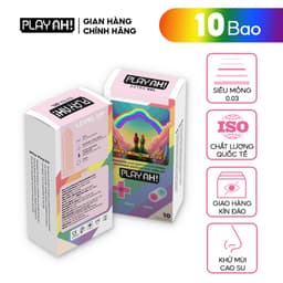 Thumbnail Bao Cao Su PlayAh Rainbow Gel 003 Hộp 10 size 52mm siêu mỏng, nhiều gel 2