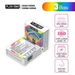Thumbnail Bao Cao Su PlayAh Rainbow Gel 003 Hộp 3/10 Size 52mm siêu mỏng nhiều gel 4