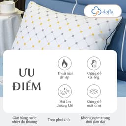 Thumbnail Combo 2 Gối ngủ Dofia khách sạn 5 sao Hilton cao cấp in họa tiết sợi bông mềm mịn - Chính hãng 4
