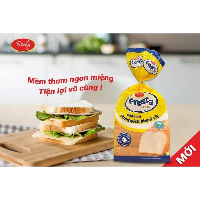 Ảnh Combo 3 Túi Bánh mì Sandwich Khoai Tây Fresta - HSD 15 ngày kể từ NSX 2