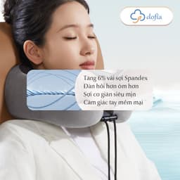 Thumbnail Combo 2 Gối kê cổ Dofia chữ U cao su non vải sợi spandex cho êm ái và thoáng mát - Hàng chính hãng 4