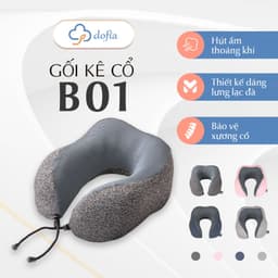 Thumbnail Combo 2 Gối kê cổ Dofia chữ U cao su non vải sợi spandex cho êm ái và thoáng mát - Hàng chính hãng 2
