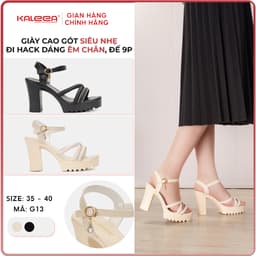 Thumbnail Kaleea - Giày Sandal Nữ Cao 9p Siêu Nhẹ Hàng Thiết Kế Sandal Quai Chéo Mảnh Đính Đá Kim Cương - G13 1