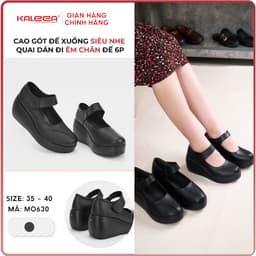 Thumbnail Kaleea - Giày Cao Gót Nữ Quai Dán Đi Nhẹ, Êm, Giày Đế Xuồng Cao 6p Chất Da Mềm - MO630 1