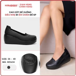 Thumbnail Kaleea - Giày Cao Gót Đế Xuồng Chất Da Mềm Đi Nhẹ, Êm Chân Cao 6cm - MO634 1