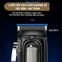 Thumbnail Tông đơ cắt tóc chuyên nghiệp Kemei KM-1727 công suất mạnh 8W màn hình LCD sạc nhanh USB tiện lợi - Chính hãng 2
