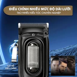 Thumbnail Tông đơ cắt tóc chuyên nghiệp Kemei KM-1727 công suất mạnh 8W màn hình LCD sạc nhanh USB tiện lợi - Chính hãng 4