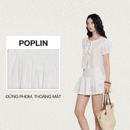 Thumbnail DOTTIE - Chân váy xòe rút bèo - Trắng - S0268 1