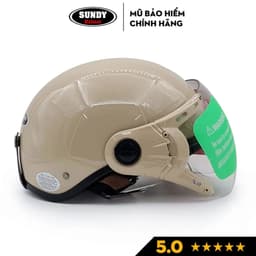 Thumbnail Mũ bảo hiểm nửa đầu có kính SUNDY HP-01K an toàn, thời trang, nhiều màu cá tính, Freesize (vòng đầu 55-58cm) 4