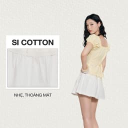 Thumbnail DOTTIE - Chân váy ngắn phối vải - Trắng - S0277 1