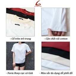 Thumbnail Áo Thun Trơn GLADIMAX Form Boxy Cotton 230 GSM Cao Cấp Cổ Tròn T157 4