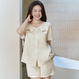 Thumbnail Đồ bộ mặc nhà Mialala pyjama dáng ngắn lụa latin DMN02015464 2