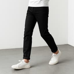 Thumbnail Quần jean nam đen Gấu 194 trơn & rách vải jeans bò cotton duck cao cấp mềm mịn, co dãn - form slim fit 1
