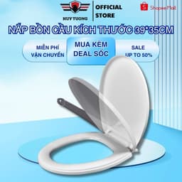 Thumbnail Nắp bồn cầu đủ bộ, nắp bồn cầu kích thước 39x35cm nhà vệ sinh, W.C chất liệu nhựa cao cấp phù hợp với hầu hết bồn cầu 1