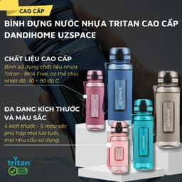 Thumbnail Bình đựng nước bằng nhựa tritan cao cấp DandiHome Uzspace 400/520/800/1100ml 2