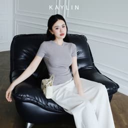 Thumbnail Áo thun KAYLIN form Basic chất vải thun cotton co giãn phong cách BST Hè 2025 - N2463 2