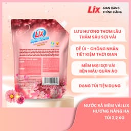 Thumbnail Nước xả làm mềm vải Lix sạch thơm hương nắng hạ 1,8/ 2,2L/ 3,2L - Nước xả hạt lưu hương thơm trên sợi vải - Lixco 1