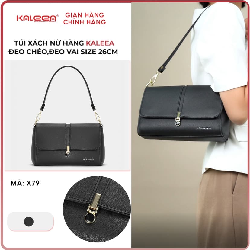 Ảnh Kaleea - Túi Xách Nữ Đeo Chéo, Túi Đeo Vai Chất Da Mềm Hoạ Tiết Đính Đá Sz 26cm - X79 1
