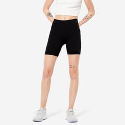 Thumbnail Quần short stretching đạp xe ôm sát cho nữ fit+ 500 đen DECATHLON DOMYOS mã 8511786 1