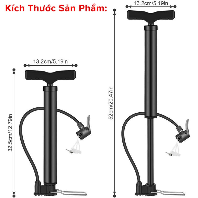 Ảnh Bơm Xe Đạp, Bơm Xe Máy Cầm Tay Nhỏ Gọn Cơ Động Van Pháp Mỹ - Bơm Đa Năng Nhỏ Gọn BCT1 Chính Hãng Amalife 2