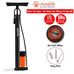 Thumbnail Bơm Xe Đạp Bơm Xe Máy Có Áp Kế Dùng Tay Nhỏ Gọn Hàng To Bơm Khí Nhanh Hơn Hỗ Trợ Van Pháp Van Mỹ Chính Hãng Amalife 1