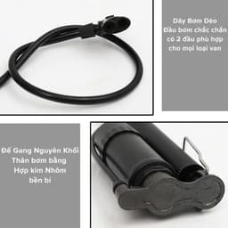 Thumbnail Bơm Xe Đạp Bơm Xe Máy Có Áp Kế Dùng Tay Nhỏ Gọn Hàng To Bơm Khí Nhanh Hơn Hỗ Trợ Van Pháp Van Mỹ Chính Hãng Amalife 4