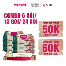 Thumbnail Khăn ướt cao cấp cho bé Mamamy gói 100 tờ  sợi tự nhiên gấp đôi ngừa hăm, mềm dai sạch cực 1