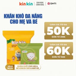 Thumbnail Khăn vải khô đa năng mẹ và bé Kin Kin túi 900gr/600gr tiết kiệm cho mẹ, an toàn cho bé 1