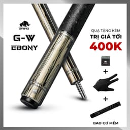 Thumbnail Gậy Bida Lỗ Rhino G-W Pale Moon Ebony - Ngọn Glassfiber - Chính Hãng - Tặng kèm combo phụ kiện 1