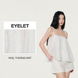 Thumbnail DOTTIE - Áo hai dây vải eyelet - Trắng - T1081 1