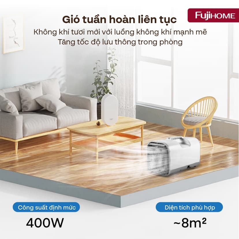 Ảnh Máy điều hòa mini di động thông minh Fujihome PAC04 thiết kế nhỏ gọn, dễ dàng di chuyển, đa dụng 3