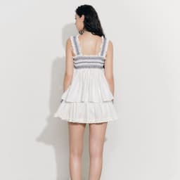 Thumbnail DOTTIE - Áo kiểu chạy smocking trang trí - Trắng - T1079 3