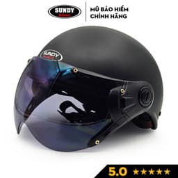 Thumbnail Mũ bảo hiểm nửa đầu có kính chống nắng SUNDY HP01K an toàn, thời trang, Freesize (vòng đầu 55-58cm) 2