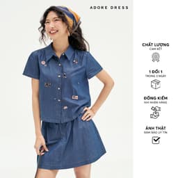 Thumbnail 511SK1017- Chân váy mini xoè thô denim xanh chàm ADORE DRESS 1