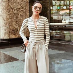 Thumbnail làminapparel - STRIPED BUTTON BODYSUIT - GREY | CREAM 4