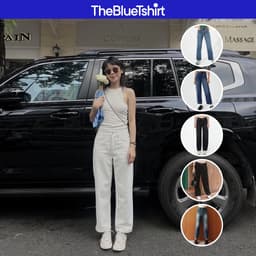 Thumbnail TheBlueTshirt - Quần jeans lưng cao ống suông có nhiều màu wash cho nữ - The Original Dad Jeans 1