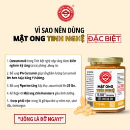 Thumbnail Mật ong tinh nghệ Honimore 15500mg Curcuminoid loại đặc biệt 360g|dành cho người dạ dày 4