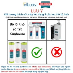 Thumbnail Bộ 3 lõi lọc thô 123 Sunhouse dùng cho máy lọc nước RO có 3 cốc lọc 10inch - Hàng chính hãng 2