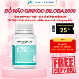 Thumbnail Viên uống bổ não Healthy Care Ginkgo Biloba tăng cường trí nhớ, giảm đau đầu, lưu thông máu não 1