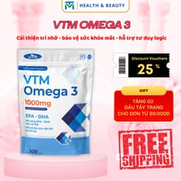 Thumbnail Viên uống dầu cá VTM OMEGA 3 tăng cường thị lực, bảo vệ tim mạch - gói 100v 1