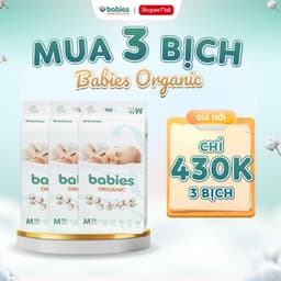 Thumbnail Combo 3 Bịch Tã Bỉm Babies Organic Mỏng Thoáng, Siêu Thấm Hút, Size NB/S/M - Thương Hiệu Việt 1
